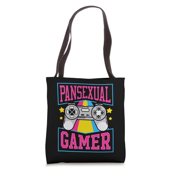 Pansexual Gamer Funny Cute Video Game Nerd Aesthetic Pride Tote Bag ^_^ - Picture 1 of 4